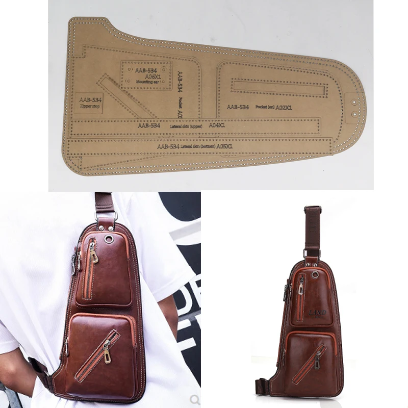 Кожаные инструменты для мужчин и женщин повседневная нагрудная сумка мешок Kraft