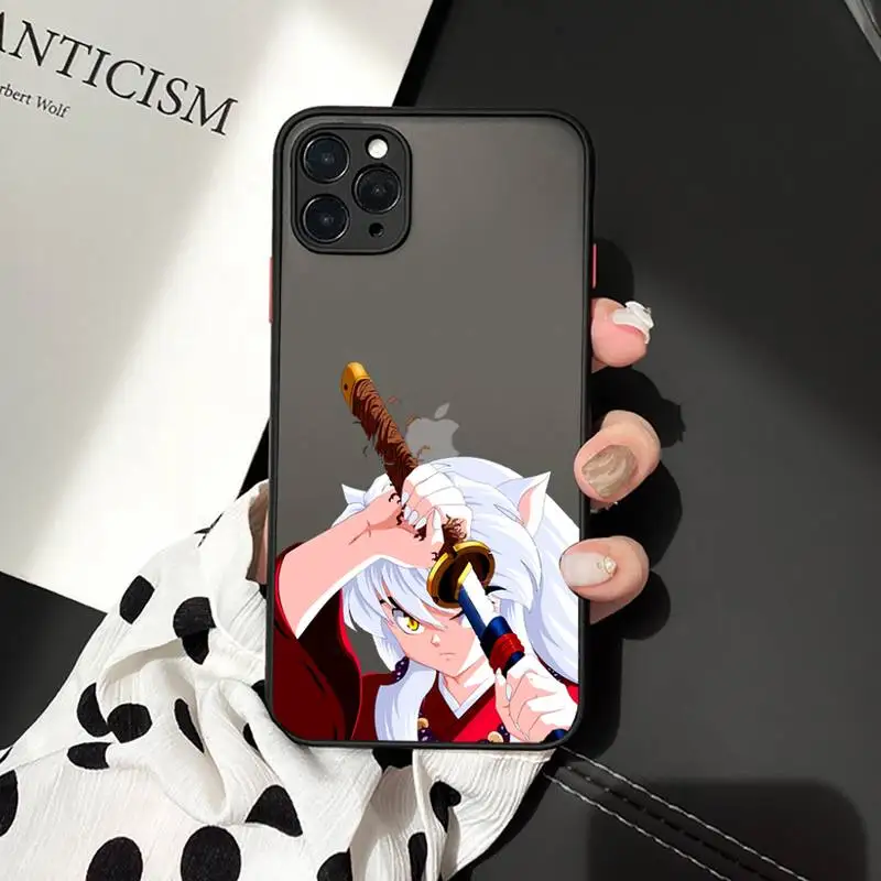 

Inuyasha anime Phone Case matte transparent For iphone 7 8 11 12 plus mini x xs xr pro max cover