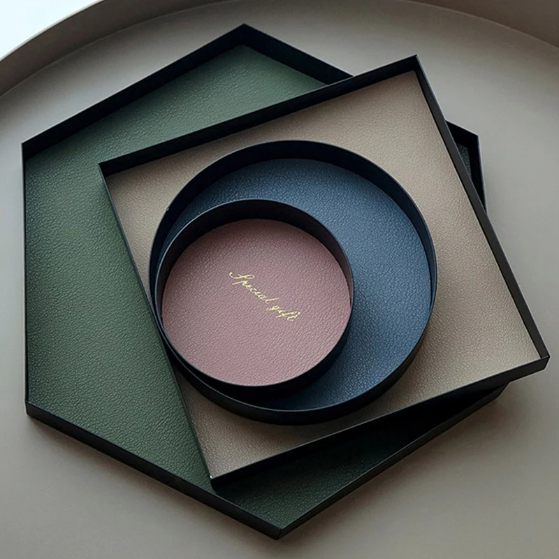 Morandi стиль кожаный коврик подносы железная тарелка для ювелирных изделий десерт