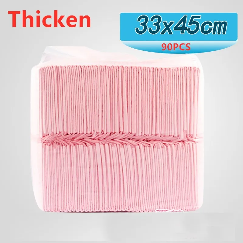 90PCS PINK THICKER 100 шт одноразовые пеленки для младенцев Пеленальный Коврик для взрослых детей или домашних животных водонепроницаемые пеленки для новорожденных матрас подгузник - Цвет: 90PCS PINK THICKER