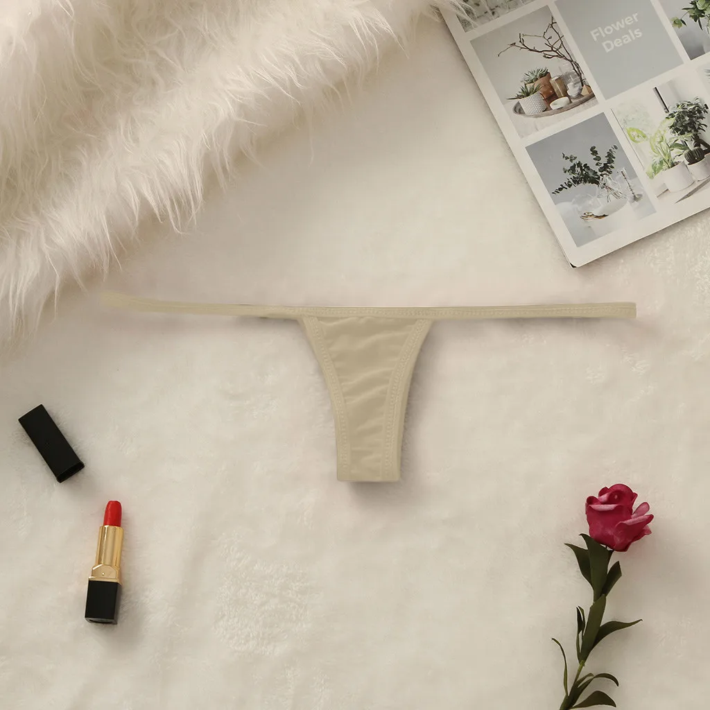 Карамельные цвета стринги женские низкая талия Бесшовные трусики эластичные