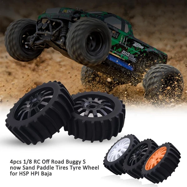 4 шт. 1/8 RC Внедорожные багги снег песок весло шины колеса для HSP HPI Baja черный |