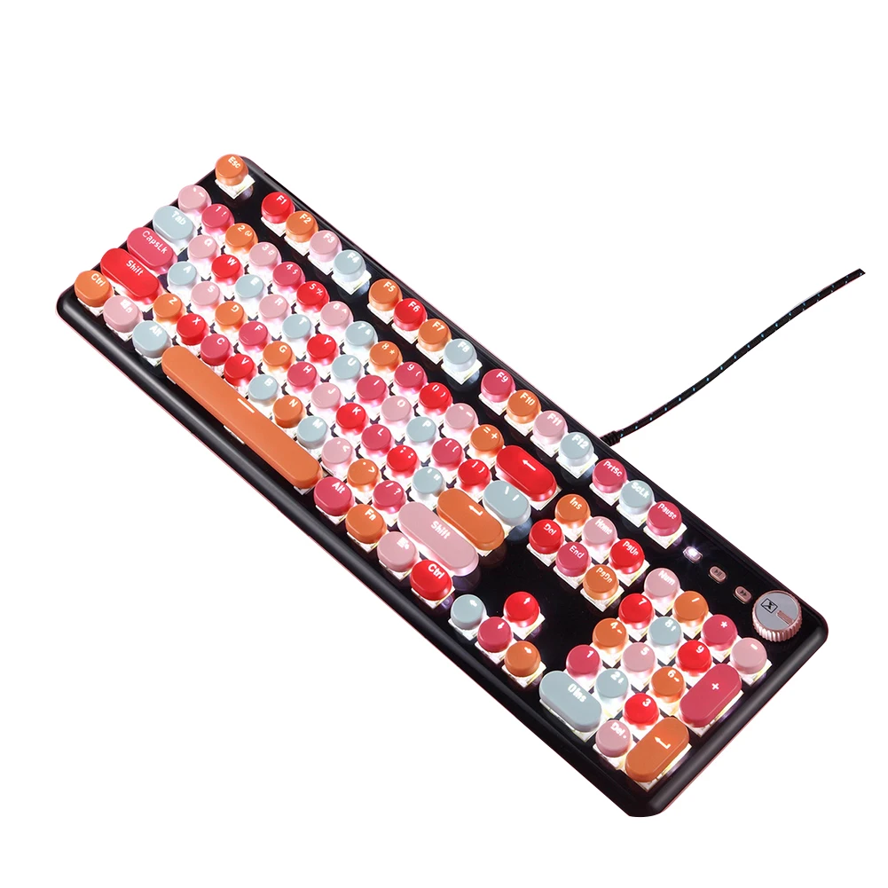 Металлическая механическая клавиатура для дома и офиса 104 клавиш эргономичная