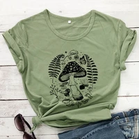 aesthetic forest mushrooms t shirt vintage botanical nature walk tee shirt top funny women graphic mycologist tshirt