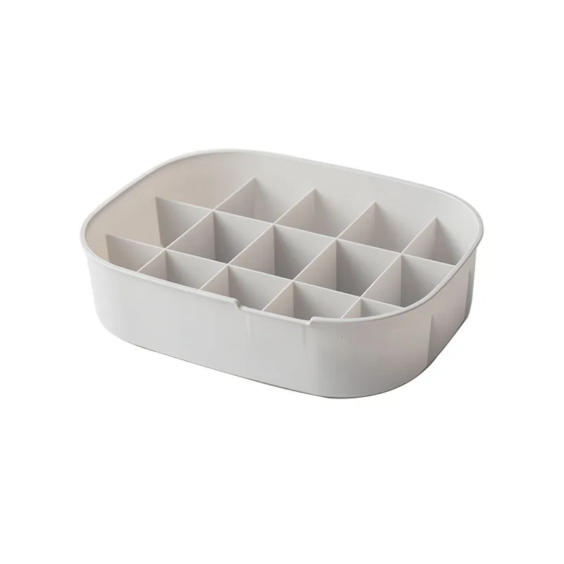 oval White 15 no lid Бытовая пластиковая коробка для хранения нижнего белья с отметкой отсек шкаф Органайзер с крышкой для нижнего белья носки - Цвет: oval White 15 no lid