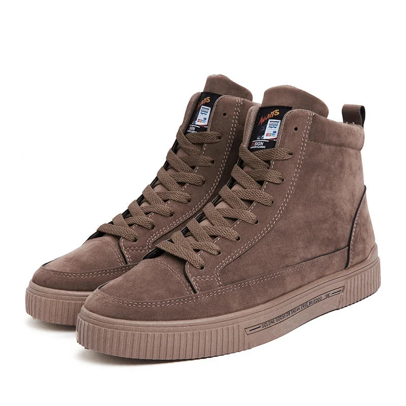 Мужские зимние ботинки Bota Masculina Легкие замшевые ботильоны на шнуровке Зимняя