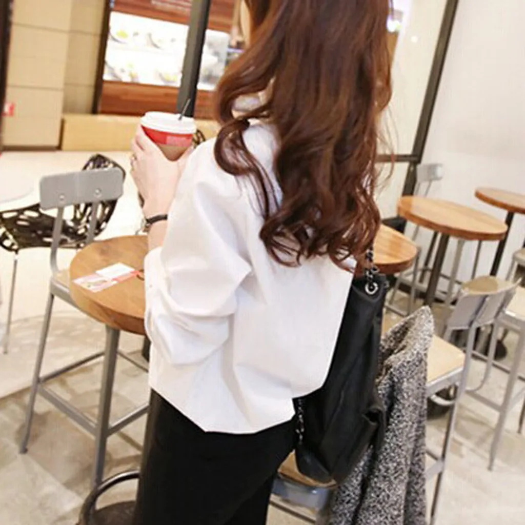 2020 женские модные однотонные Топы с длинным рукавом и круглым вырезом