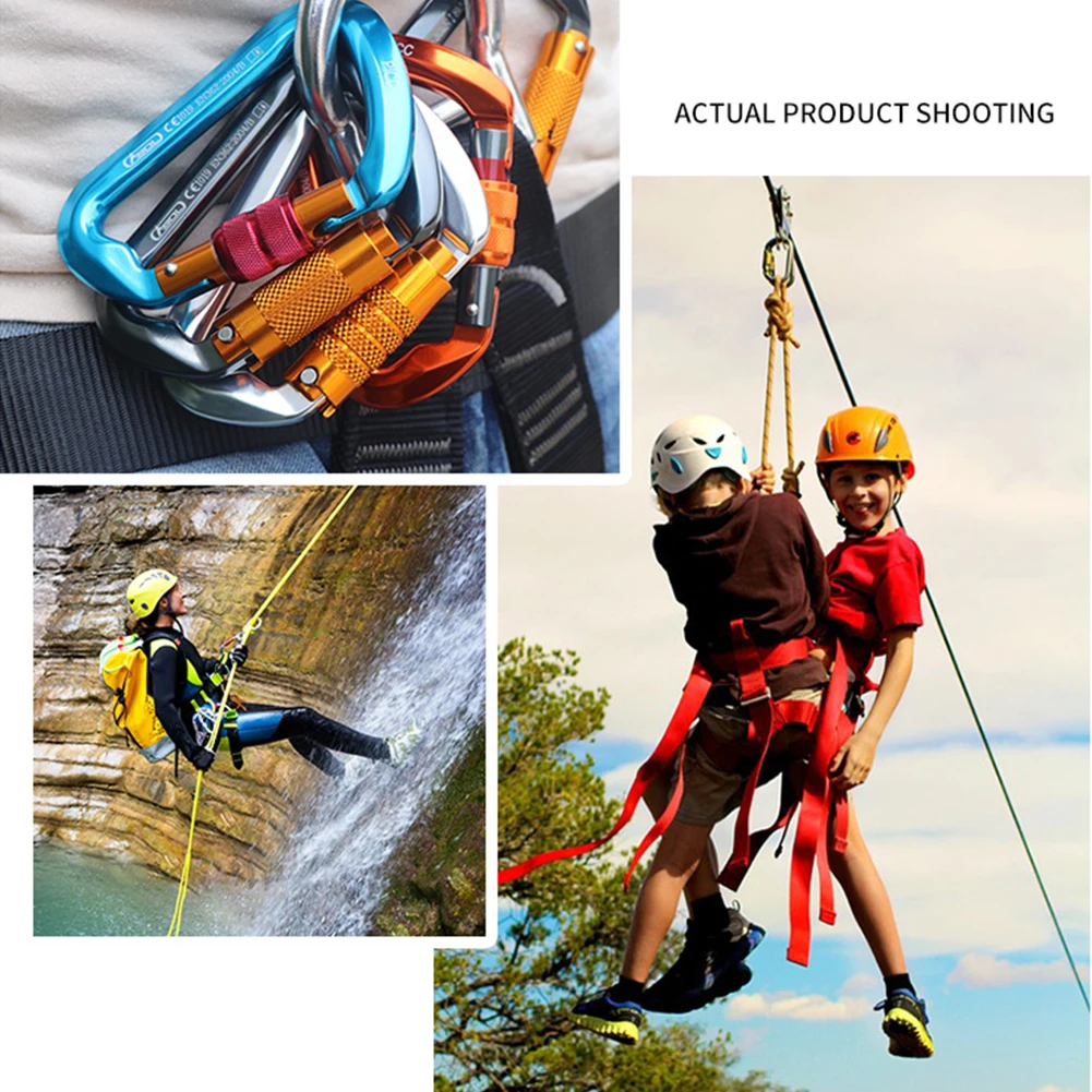 

Outdoor Climbing Lock 30KN Screw Door Lock Carabiner D Type Ring Hook Outdoor Downhill Climbing Equipment Safety Hook