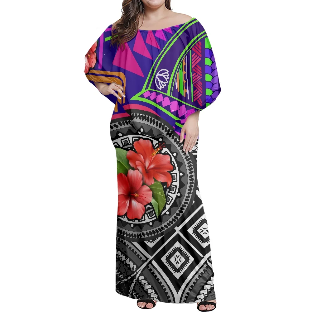 

Женское длинное платье с рюшами, с открытыми плечами