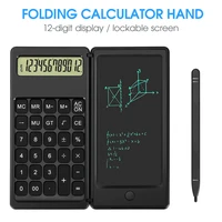 spash foldable calculator portable 12 digits calculator with 6 inch lcd writing tablet drawing pad stylus pen erase button