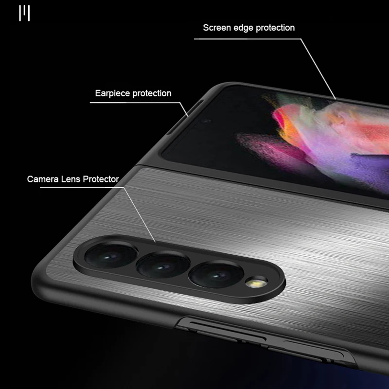 stainless steel phone case for samsung galaxy z fold 3 2 ultra slim shockproof camera lens protector cover fold 3 5g metal case free global shipping