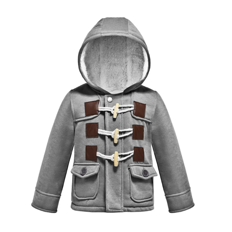 От 2 до 6 лет зимняя куртка для мальчиков с бархатными теплыми вставками капюшоном