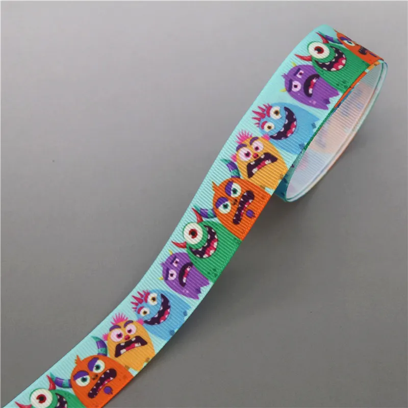 DHK 5 ярдов собака с принтом чудовища Grosgrain ленточный аксессуар Hairbow Головные уборы