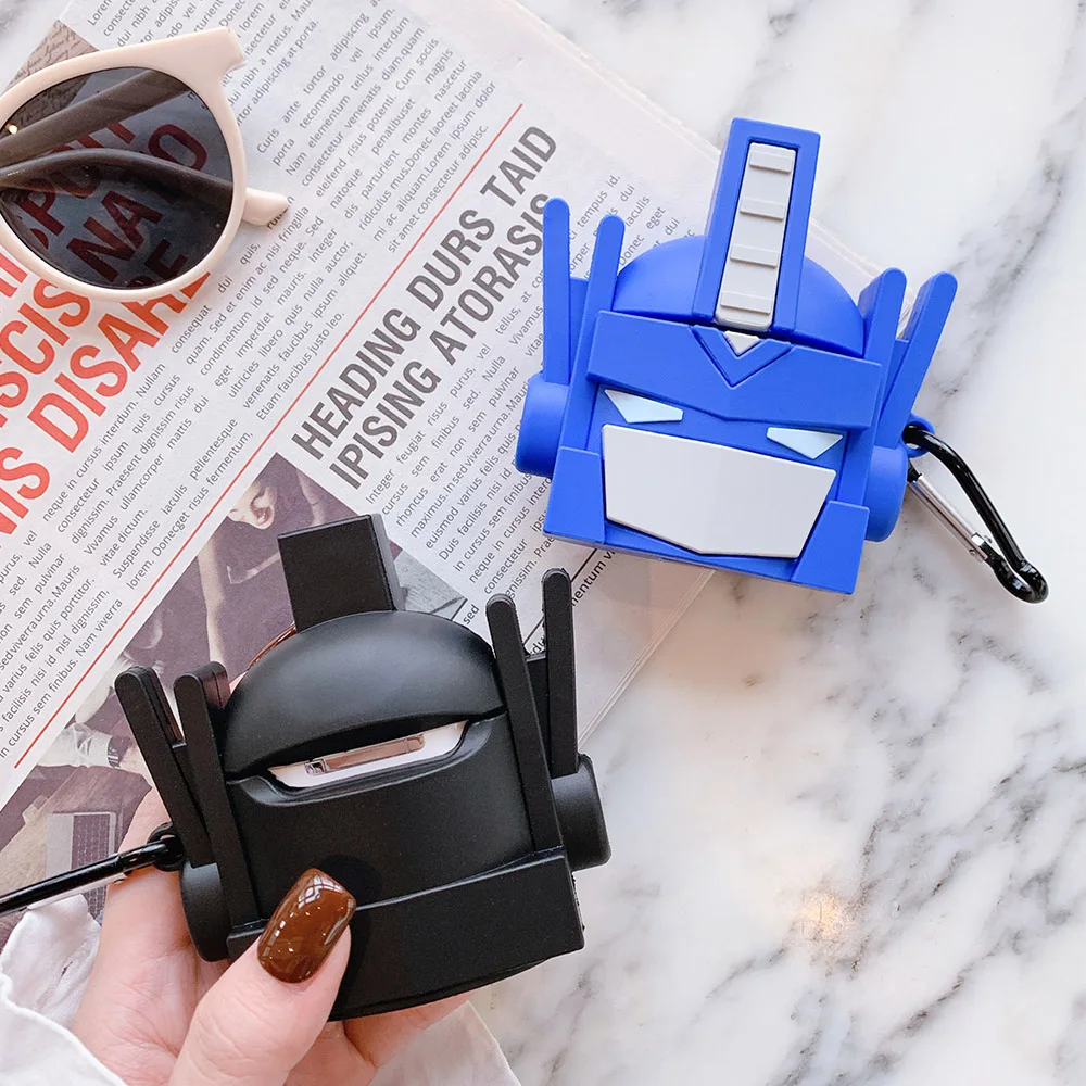 Силиконовый чехол для наушников для Airpods, чехол для трансформеров, 3D мультяшный чехол, защитный кожаный чехол для AppleAirpods для Earpods, чехол