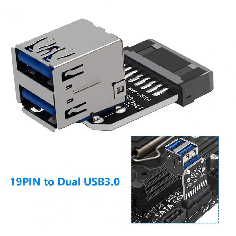 

Wear-resistant Mini USB3.0 19/20 Pin to Dual USB3.0 Compact Header Computer Accessories