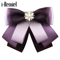 i remiel work dress ribbon bow tie brooch bank flight attendants bowtie pins and brooches suit female collar shirt accessories