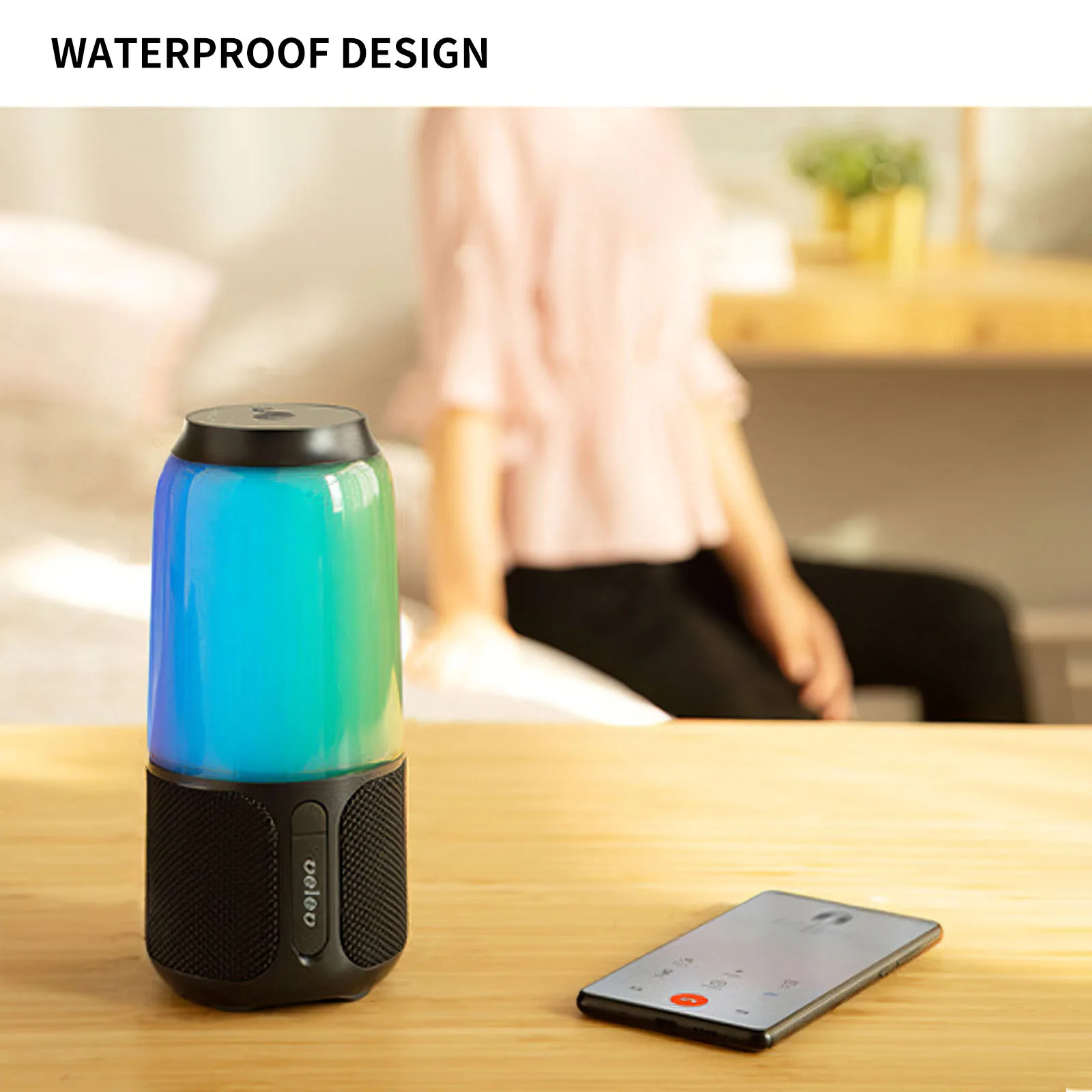 

Rechargeable Bluetooth Speaker Colorful Light Bluetooth Speaker Portable Outdoor Sport Loudspeaker Wireless Music Player Touch