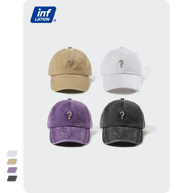 

INFLATION Streetwear Hip Hop Hats Men Retro Washed Cotton Caps Unisex Cool Adjustable Sun Hats Couple 322CI2021