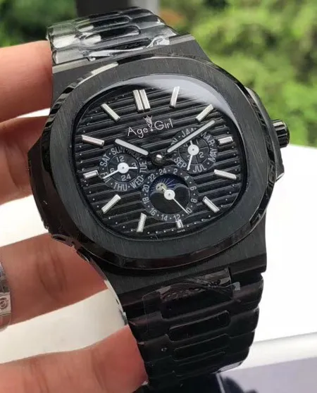 

Classic New Automatic Mechanical Men Watch Sapphire Transparent Moon Phase Watches Rose Gold Silver Black Blue Limited AAA+