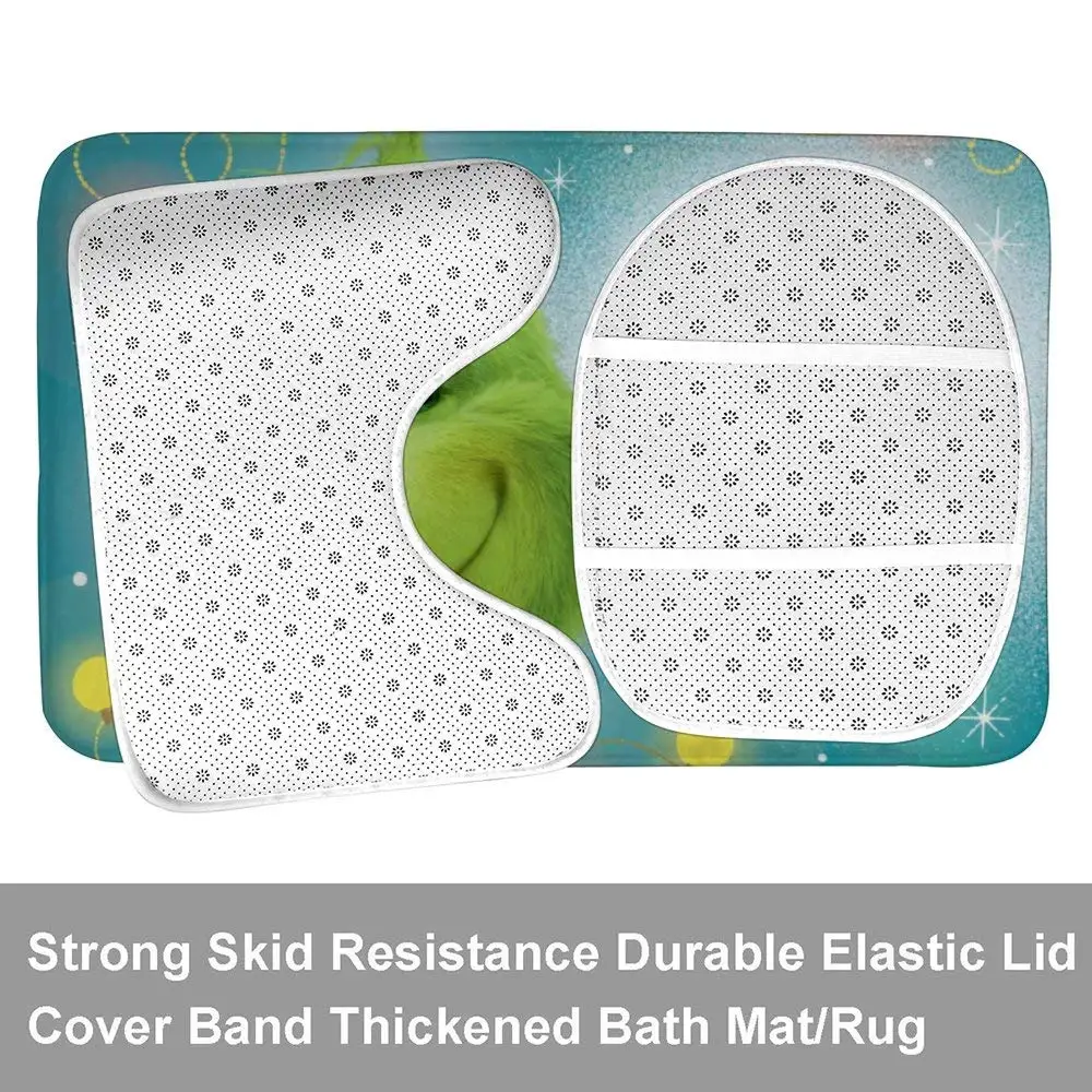 The Grinch Movie Christmas Waterproof Shower Curtain Carpet Cover Toilet Bath Mat Pad 4 Piece Set 3D Print Bathroom Decor | Дом и сад