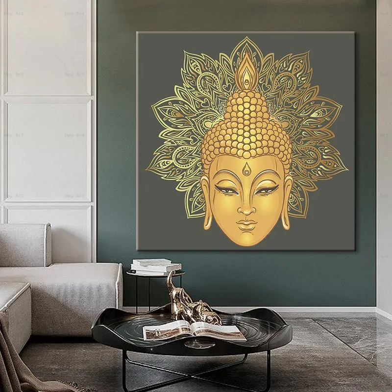 Картина на холсте статуя Будды плакат с принтом для гостиной спальни украшения