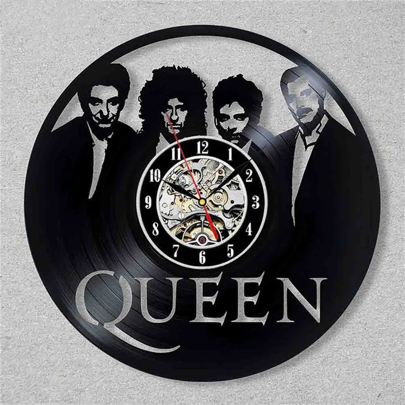 Винтажные виниловые 3D настенные часы queen Band ретро Zegar Naklejka домашний декор