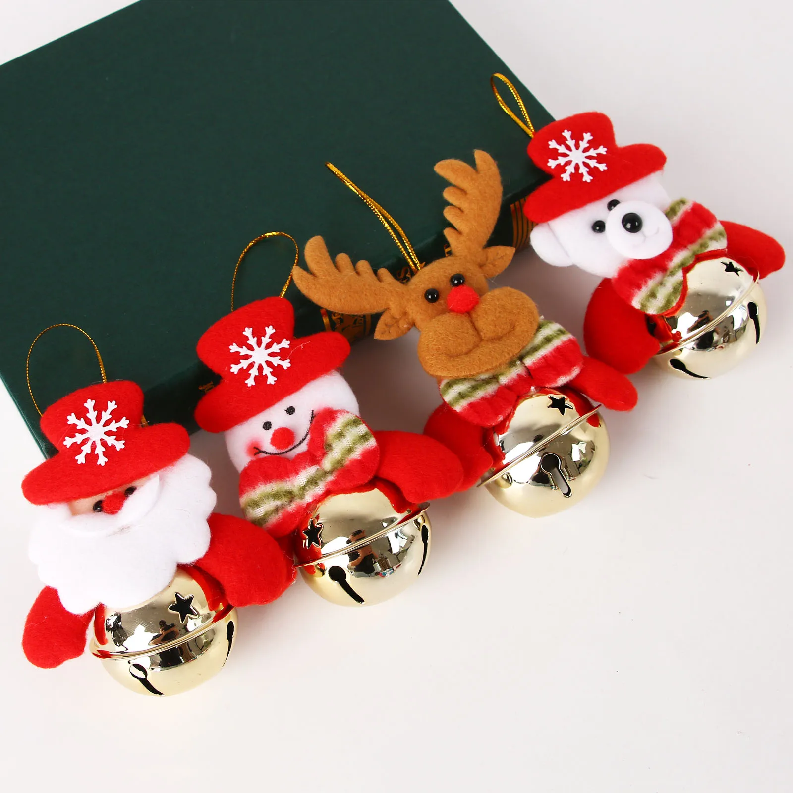 New 1pcs Mini Christmas Bells Pendant Tree Snowman Bell Ornaments Santa Claus Doll Decorations | Дом и сад