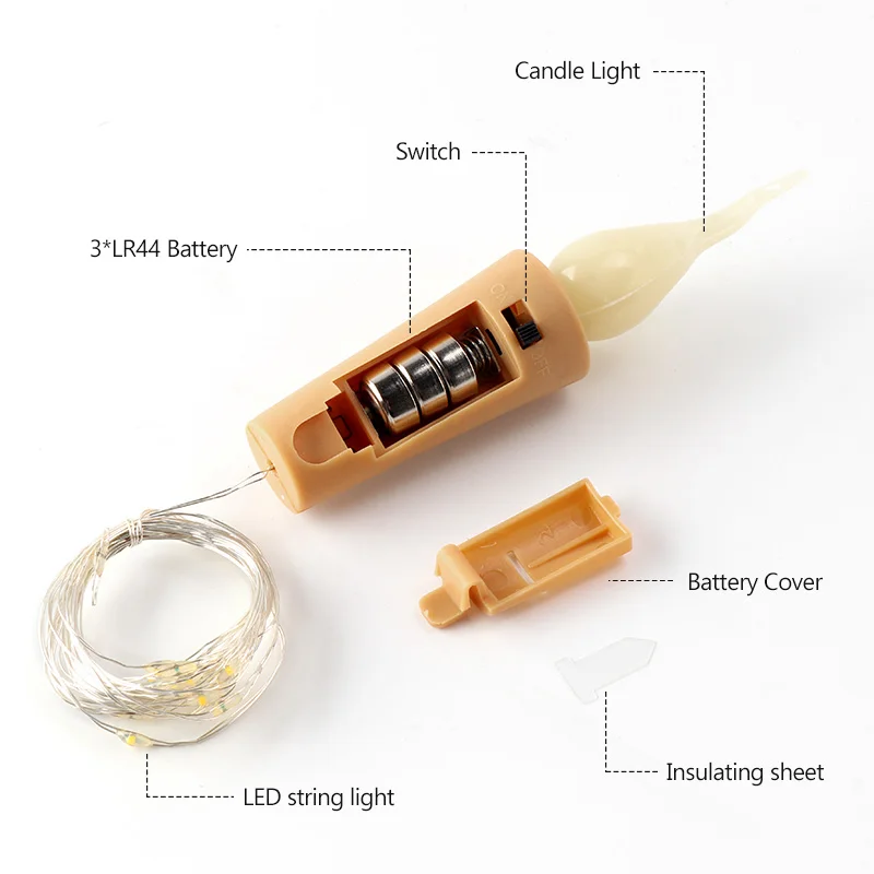 Светильники в форме винных бутылок пробки со свечей свет батарея питание