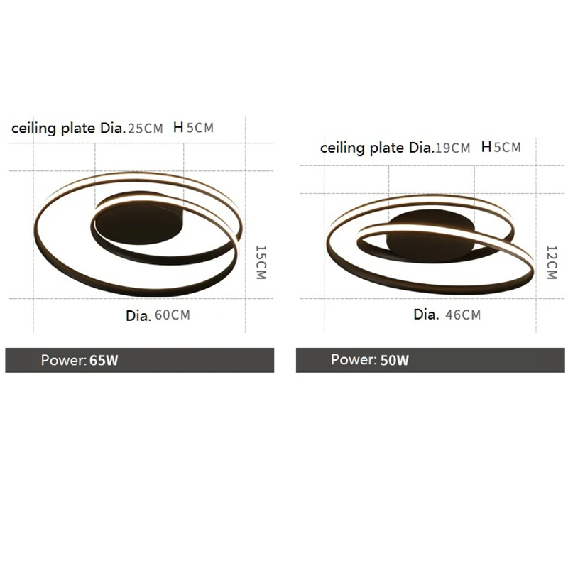 Modern minimalist art ceiling lamp Nordic creative personality LED living room bedroom dining round black / white lighting | Лампы и