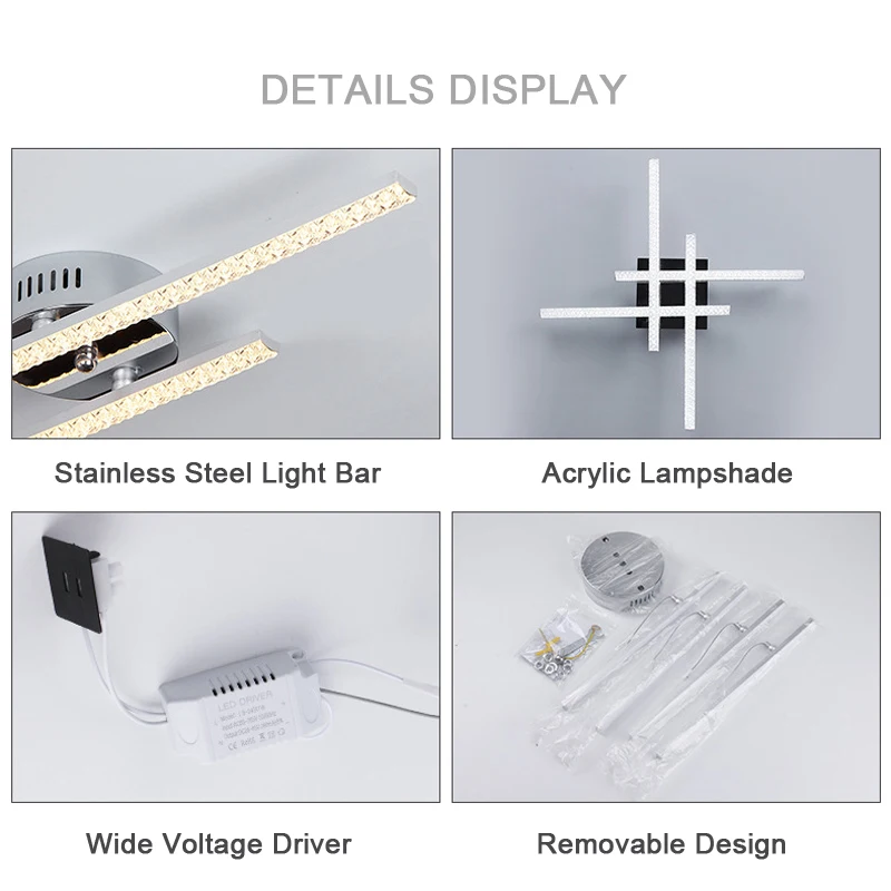 AC85-265V Светодиодный потолочный светильник бар роскошная Алмазная форма 2 3 4 s для