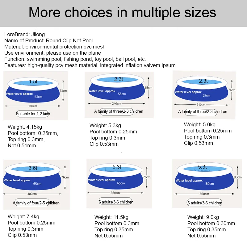 

Summer Swimming Pool For Adults Outdoor Big Family Children Home Water Toys Game Inflatable Pool Party Supply 8 People