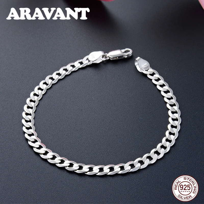 

Hot Sale 925 Sterling Silver Hip Hop Men Fashion Bracelet Jewelry Gifts