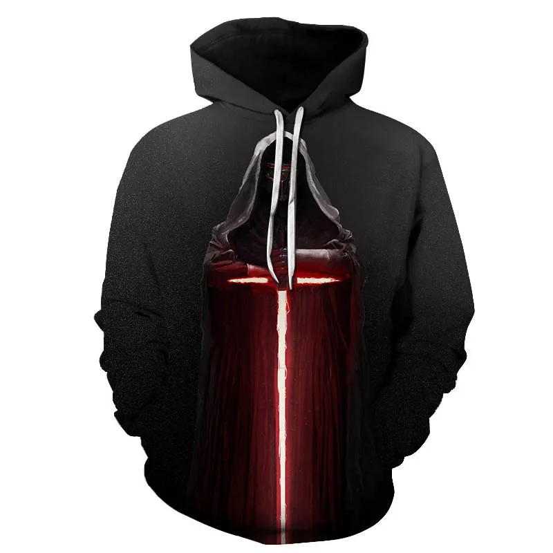 Повседневный пуловер с 3D принтом Звездные войны Мужская толстовка капюшоном