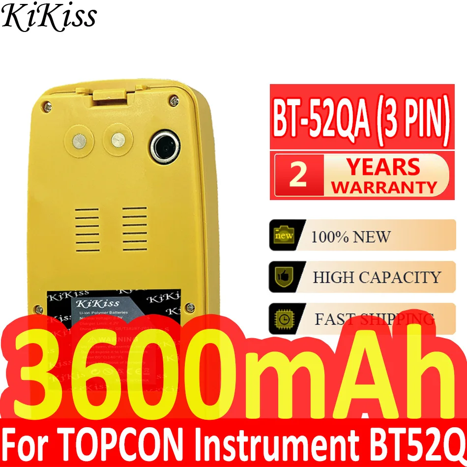 

3600mAh KiKiss Powerful Battery BT-52QA (3 PIN) for TOPCON Instrument BT52Q