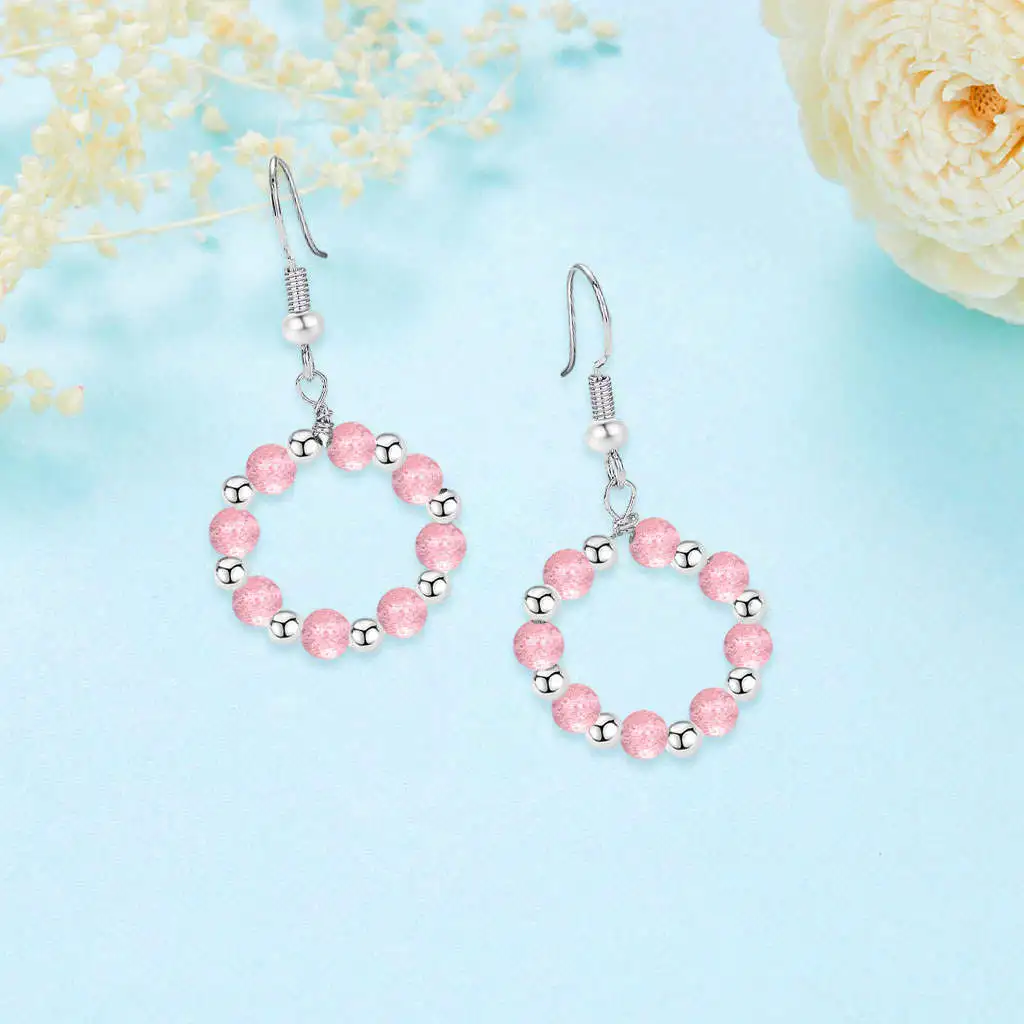 

Серьги с бусинами в виде клубники, модные круглые серьги из сплава на каждый день, день рождения, Рождество