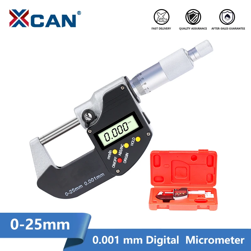 

Цифровой микрометр XCAN 0-25 мм, Электронный микрометр 0,001 мм