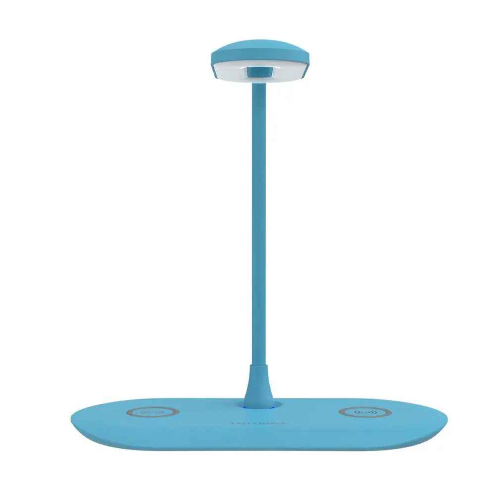 

LED Desk Lamp Double Wireless Charging 3 Steps Dimmable Eye-Caring Table Lamp Reading Light Wireless Charger