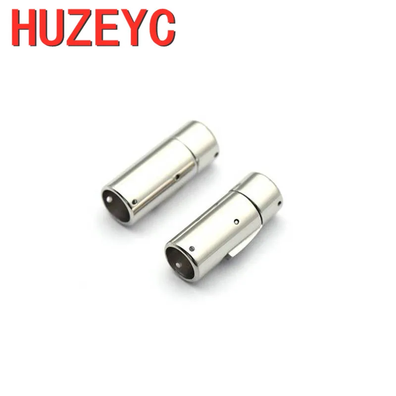 10pcs/Lot Wholesale Stainless Steel Button Buckle Needle Clasp Leather Bracelet Connectors For DIY Jewelry Making Accessories