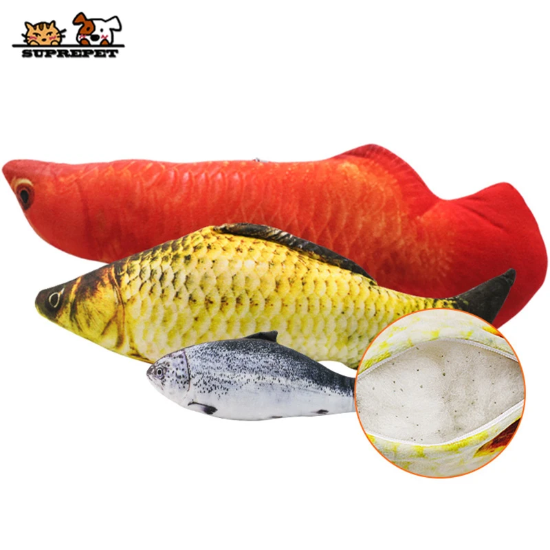 

SUPREPET Pet Cat Toothbrush Cat Soft Plush 3D Fish Shape Toy Fish Catnip Toys Simulation Fish Interactive Gift Pet Accessrioes