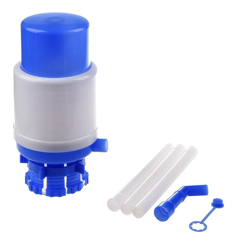 

Drinking Water Hand Press Pump for Bottled Water Dispenser Home Office Blue White