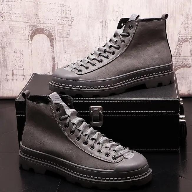 

Stephoes Luxury Brand Men Fashion Causal Ankle Boots Male Spring Autumn Youth Thick Bottom Platform Breathable Leisure Shoes