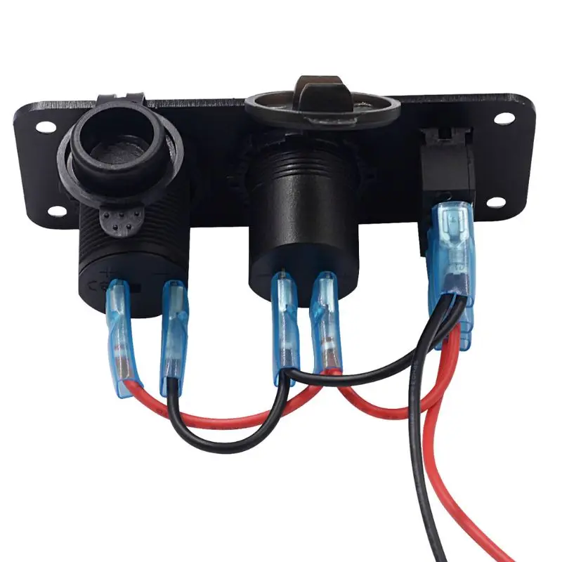 

Водонепроницаемый 12V 24V автомобиль лодка светодиодный вольтметр 2.1A двойной usb-порт для зарядки от прикуривателя Мощность гнездо Панель с 15A ...