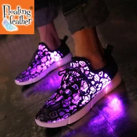 25 45 size usb charging basket led children shoes with light up kids casual boysgirls luminous sneakers glowing shoe