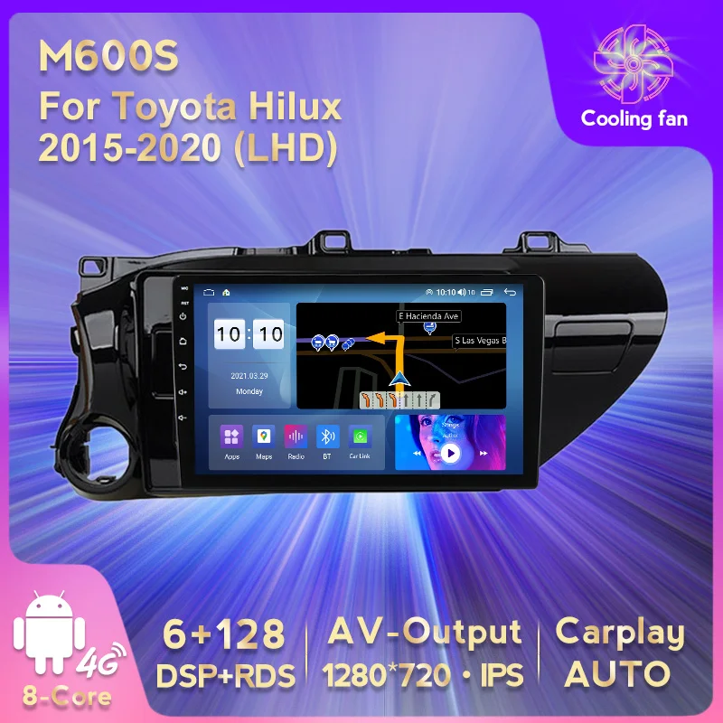 9 дюймов Android 11 6G + 128G 8-ядерный автомобиль радио мультимедиа плеер для Toyota Hilux 2015-2020