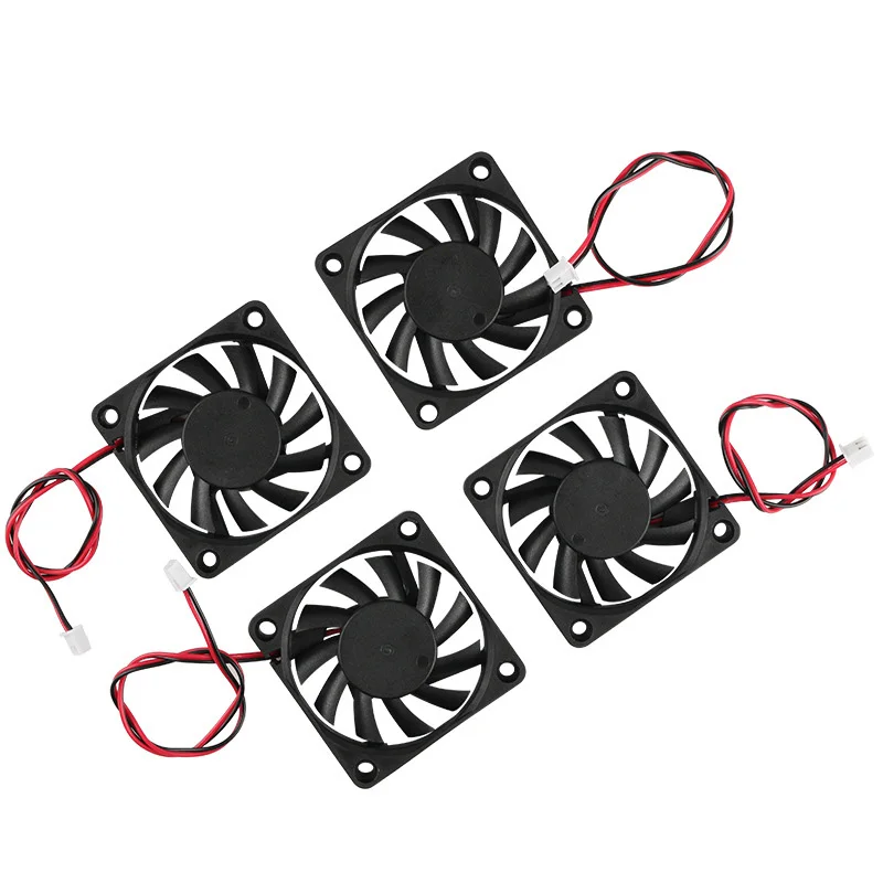 4Pcs 1/4 шт Черный 24V USB 60 мм 6010 DC мини охлаждающий вентилятор Cooler Втулка с отверстиями для шариков подшипника 60x60x10 мм охлаждающий вентилятор - Цвет лезвия: 4Pcs