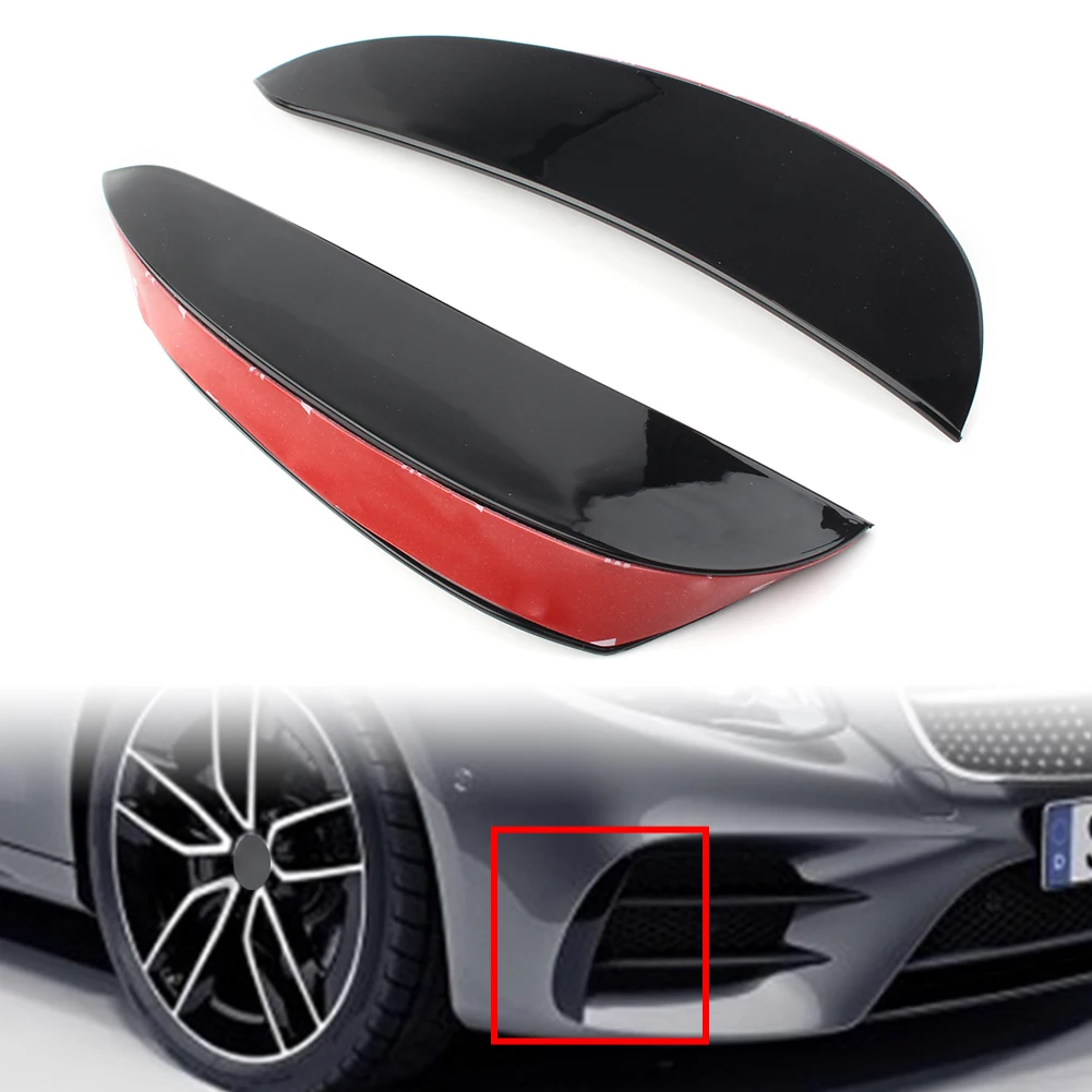 

w213 Car Front Bumper Canards Vent Flaps For Mercedes Benz E-Class W213 E43 E53 E63 AMG Sport ABS Plastic Glossy Black