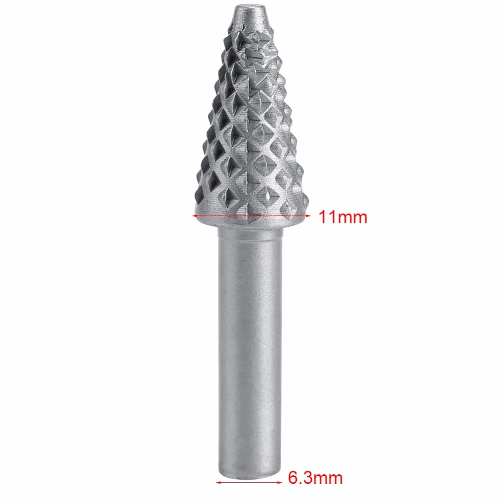 5Pcs Rotary Rasp Set Silver Hard Alloy Burr File 6.3mm Shank Wood Carving Drill Bits woodwork tools kit | Инструменты