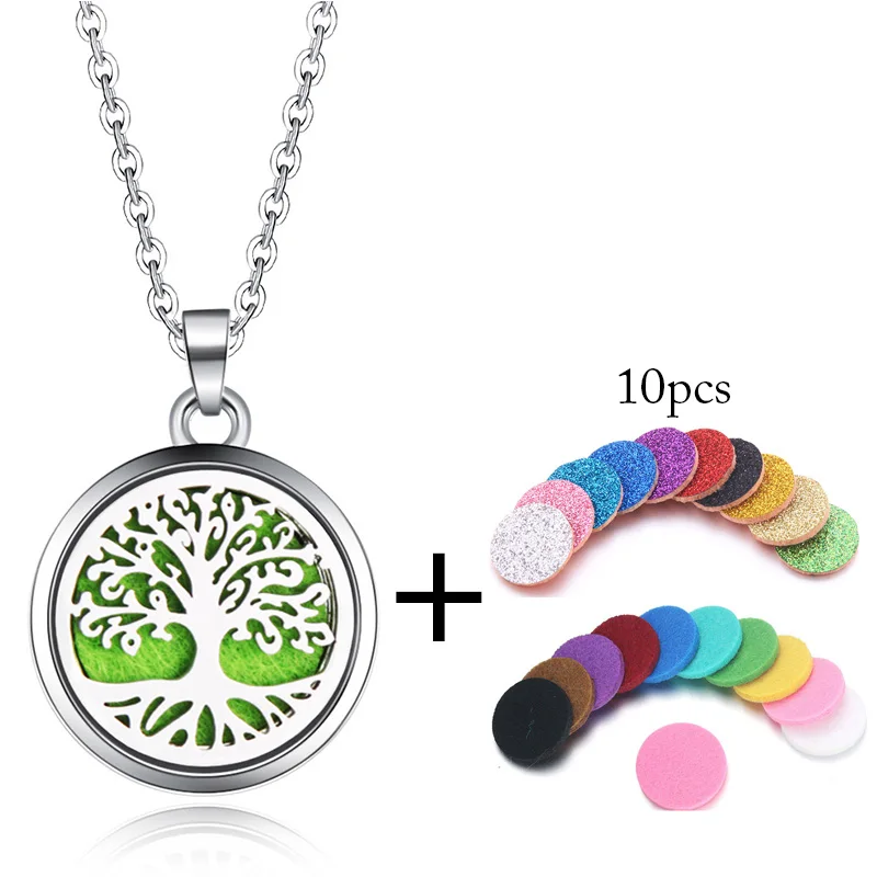

Tree of Life Stainless Steel Pendant Necklace Aromatherapy Essential Oil Diffuser Locket Perfume Jewelry Customer-specific link