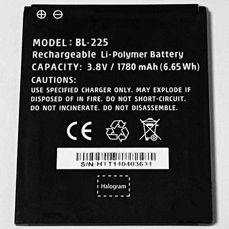 3.8V 1780mAh BL-225 For i-mobile IQ X Slim 2 Battery - купить по выгодной цене |