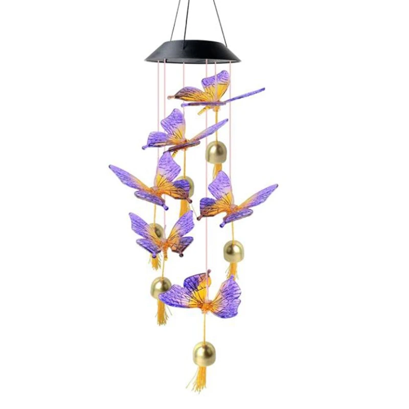 

Color Butterfly Wind Chimes Garden Decoration Butterfly Solar Wind Chimes Outdoor Wind Chimes,Gifts for Mother Grandma